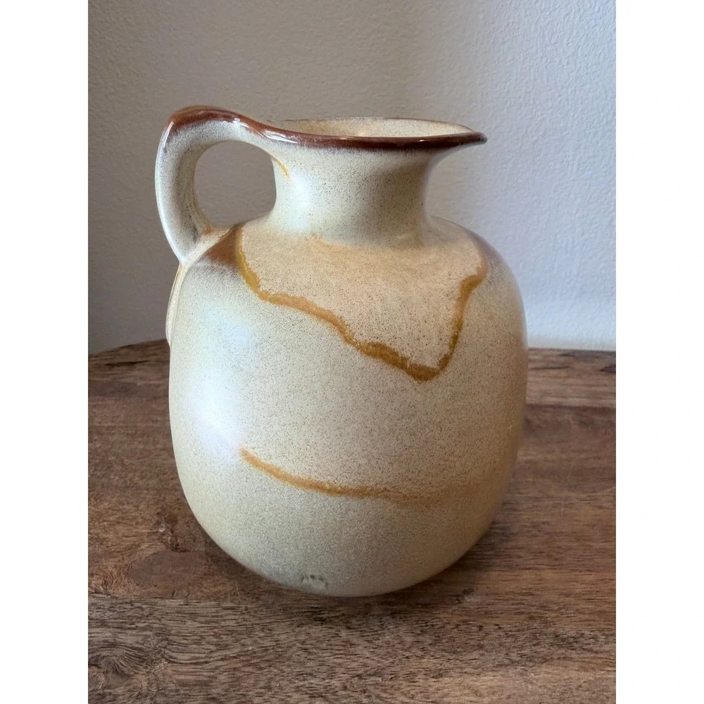Vintage Frankoma Pottery Stoneware Pitcher Earth Tone Glaze Studio USA MCM